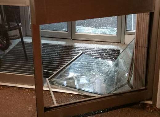 The fitness centre's doors were smashed