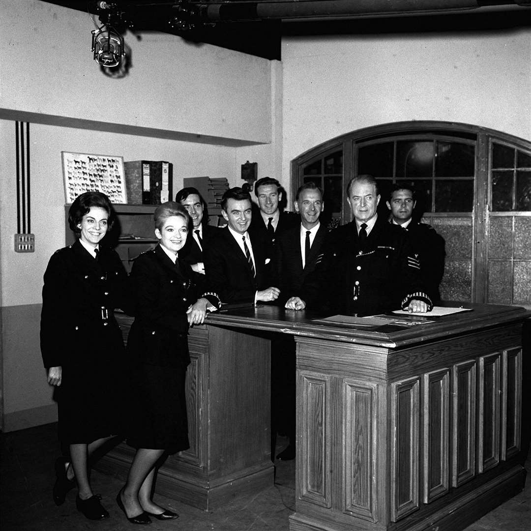 Nicholas Donnelly (fourth from the right) with the cast of Dixon of Dock Green (PA)