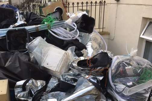 Officers dismantled the cannabis factory in London Road, Dover Picture: Kent Police