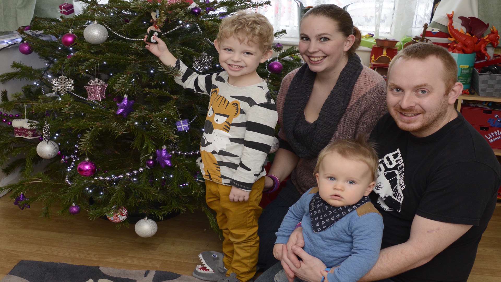 Home for Christmas - the Rice family enjoying the festive season. Picture: Paul Amos