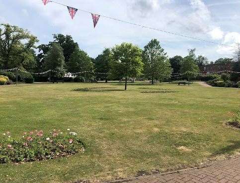 Two knives were seized in the Memorial Gardens in Ashford