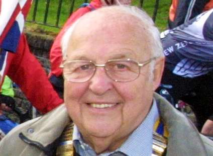 John Rutherford who was the Rotary President at one of the club's annual On Your Bike Rides in Gravesend.