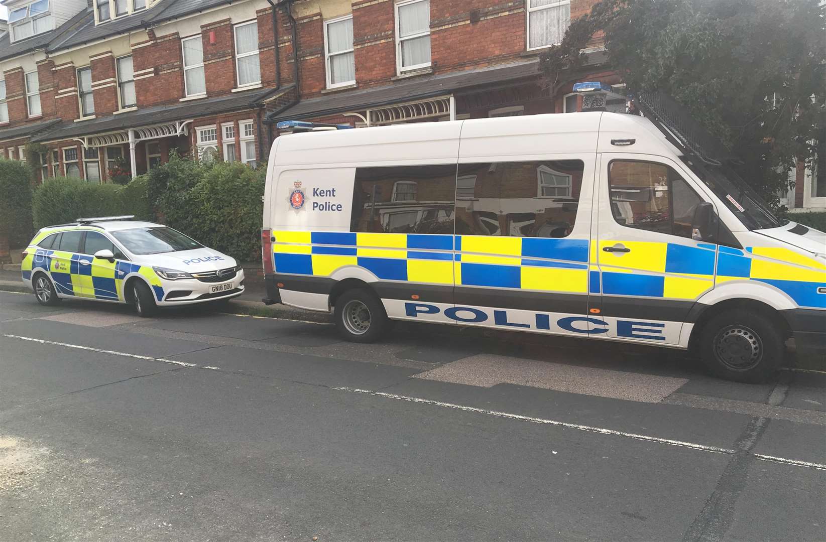 Police are thought to have raided a property on Old Road East in Gravesend