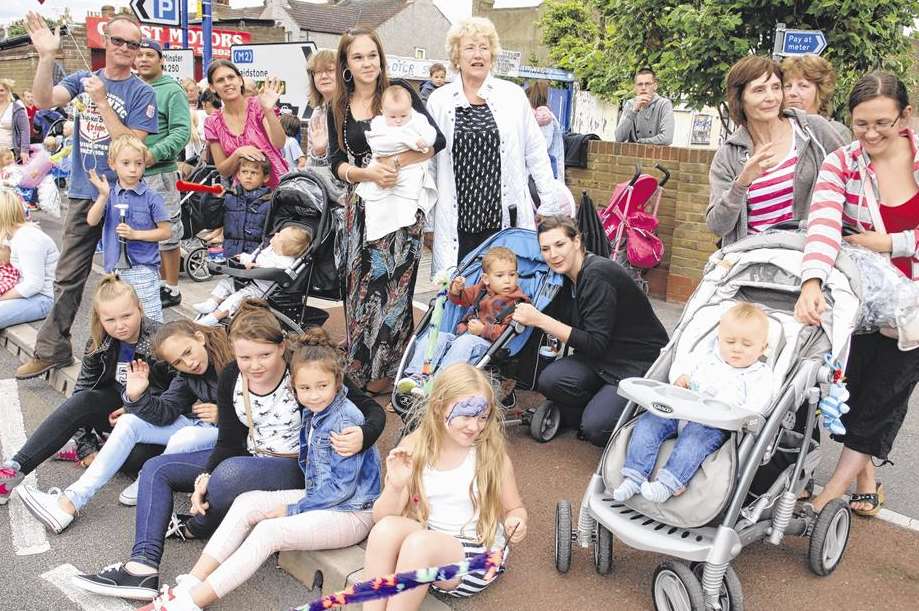 Spectators gather to watch the Sheppey Carnival