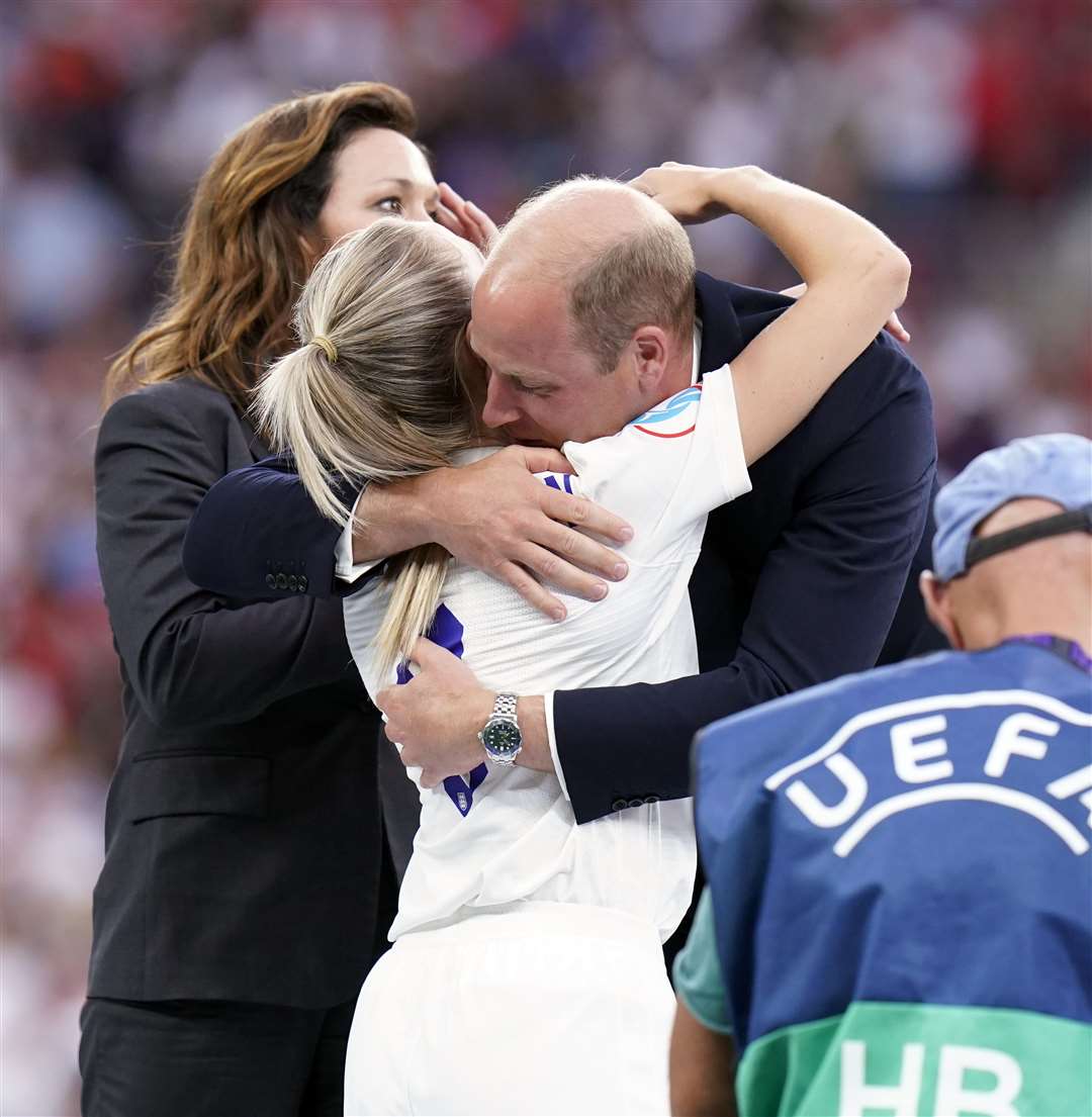 The Duke of Cambridge joins in the celebrations (Danny Lawson/PA)