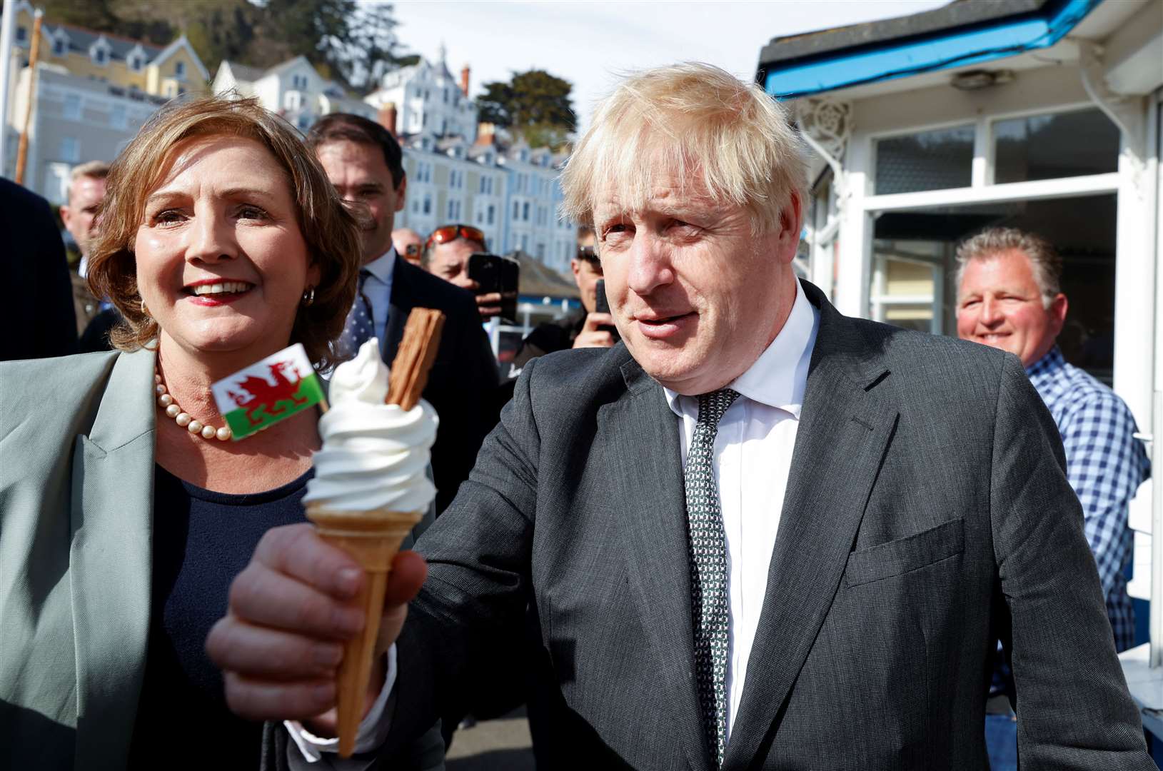 The Prime Minister returned to the campaign trail in Llandudno ahead of Senedd elections in May (Phil Noble/PA)