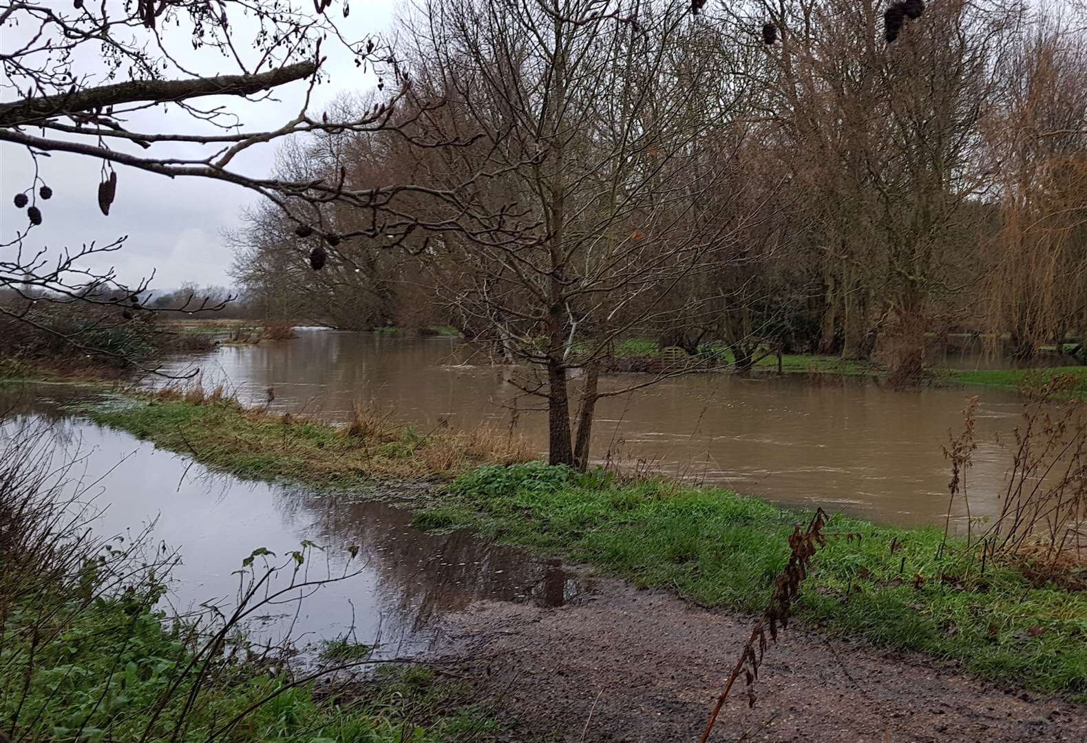 Some low-lying ground was flooded in Fordwich on Saturday