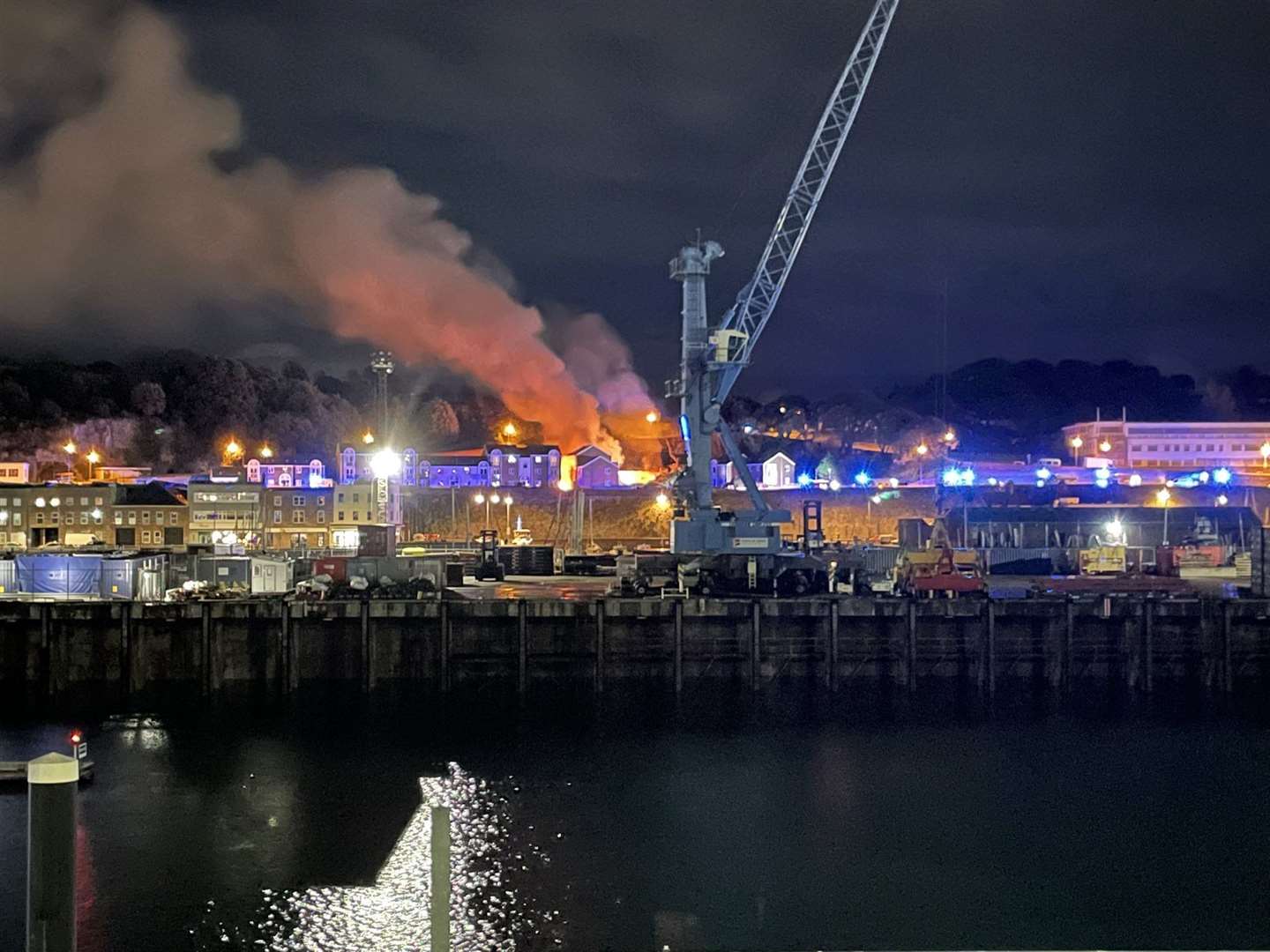 The aftermath of an explosion and fire at a block of flats in St Helier (@just_daniel1411/PA)