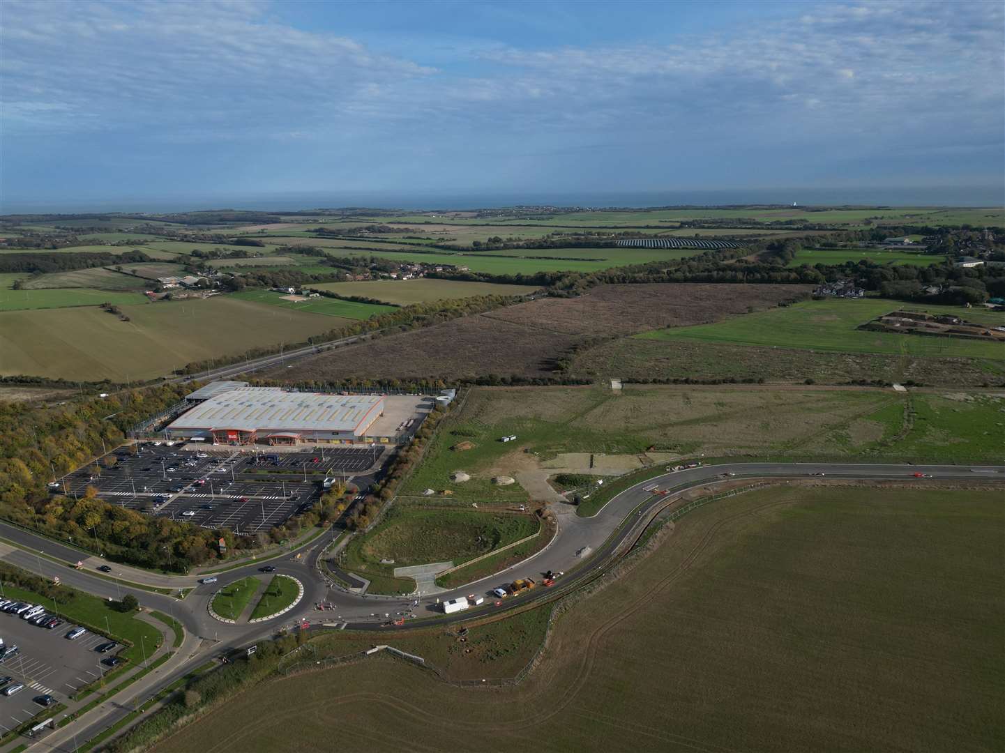 The new road starts at the B&Q store at Whitfield. Picture: Barry Goodwin