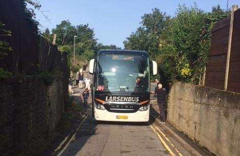 A Danish coach stuck in Blue Bell Hill (3808343)