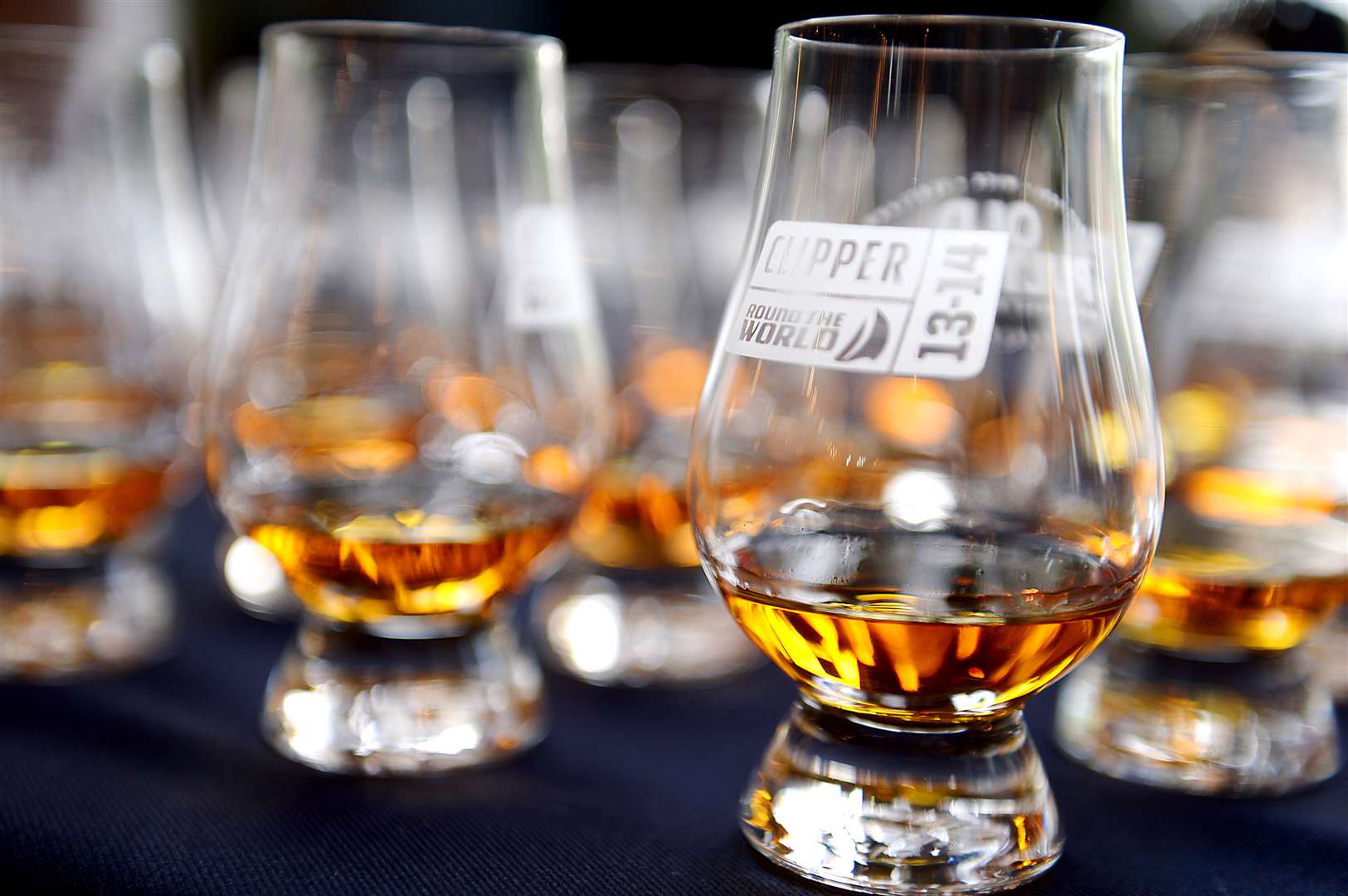 Drams of Old Pulteney single malt Scotch whisky in Glencairn nosing glasses (Adam Davy/PA)