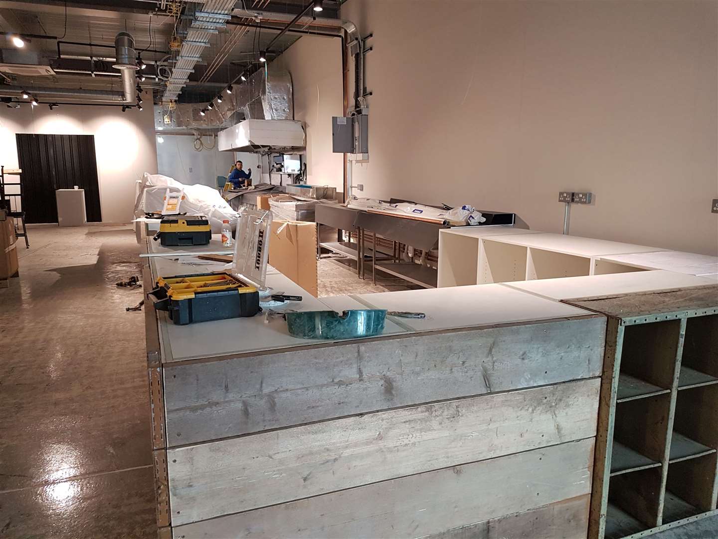 A top-of-the-range Italian coffee machine will be placed here alongside a salad bar