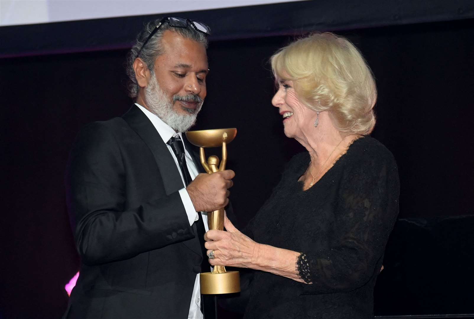 Camilla presents the Booker Prize to Shehan Karunatilaka (Toby Melville/PA)