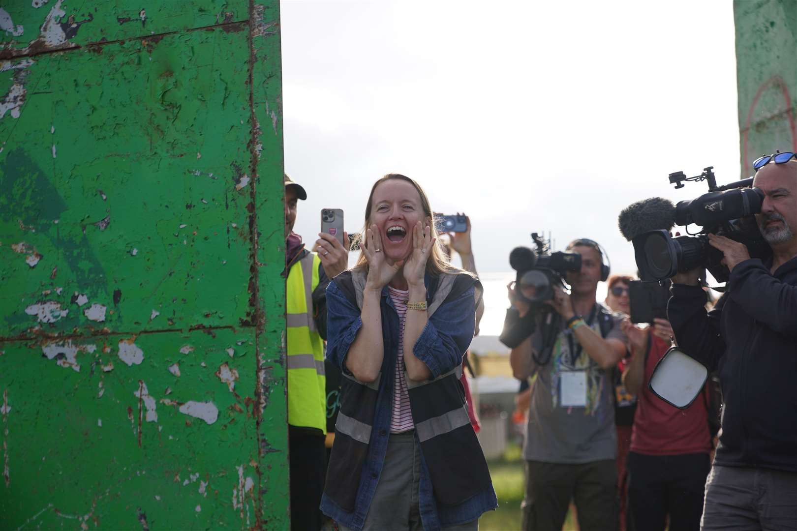 Emily Eavis opened the gates on the first day of the Glastonbury Festival on Wednesday (Yui Mok/PA)