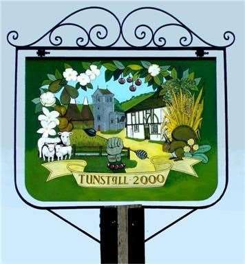 Tunstall village sign