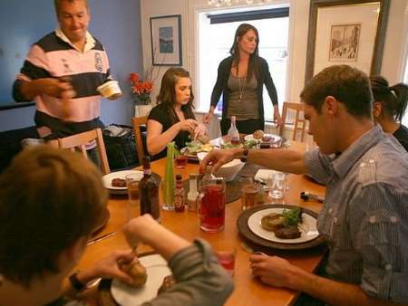 Meal time at the Hughes household - soon to be a familiar sight for TV viewers