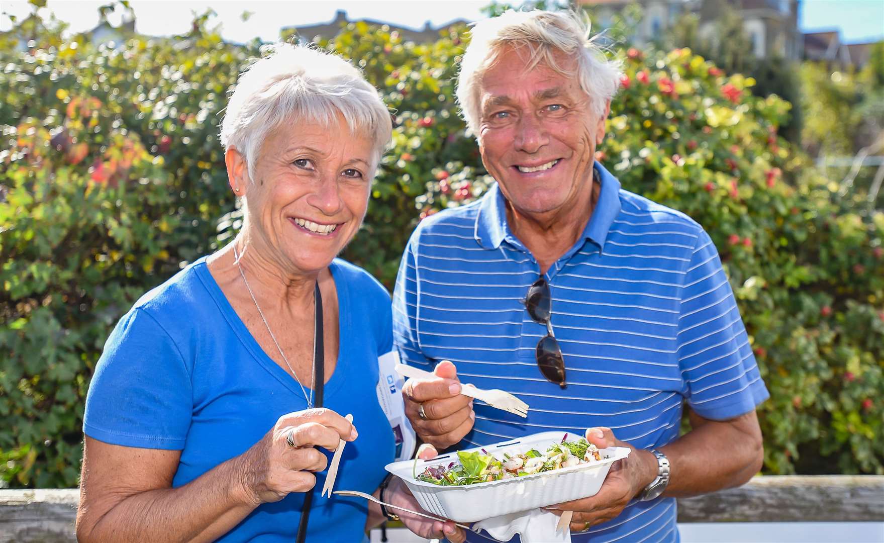 Pauline and Peter James tuck into their prawns at last year's Broadstairs Food Festival Picture: Alan Langley