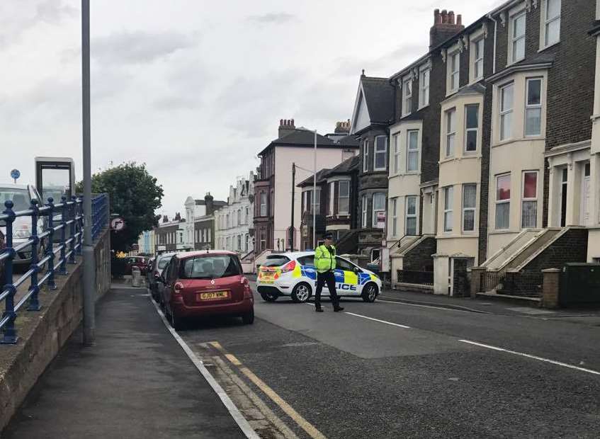 Police have closed Marine Parade, Sheerness.