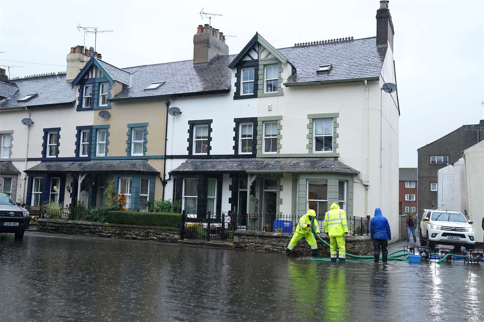 Flooded roads in Cockermouth, Cumbria (Owen Humphreys PA)