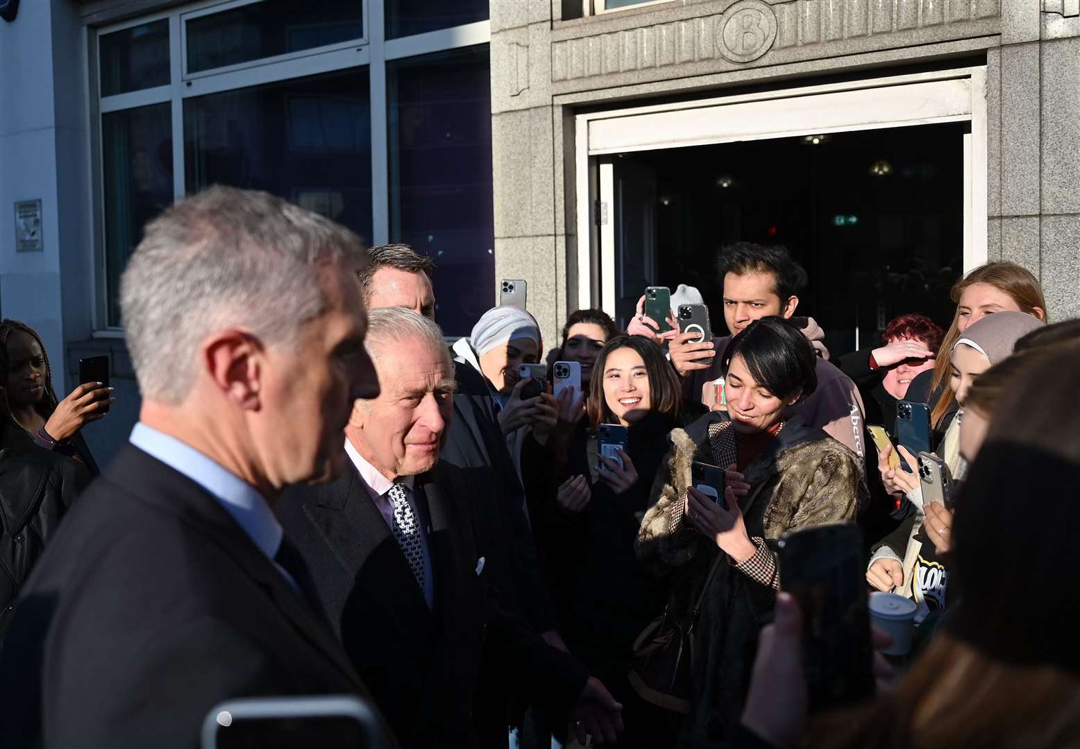 Charles meets well-wishers following a reception with Christian Communities at King’s House (PA)