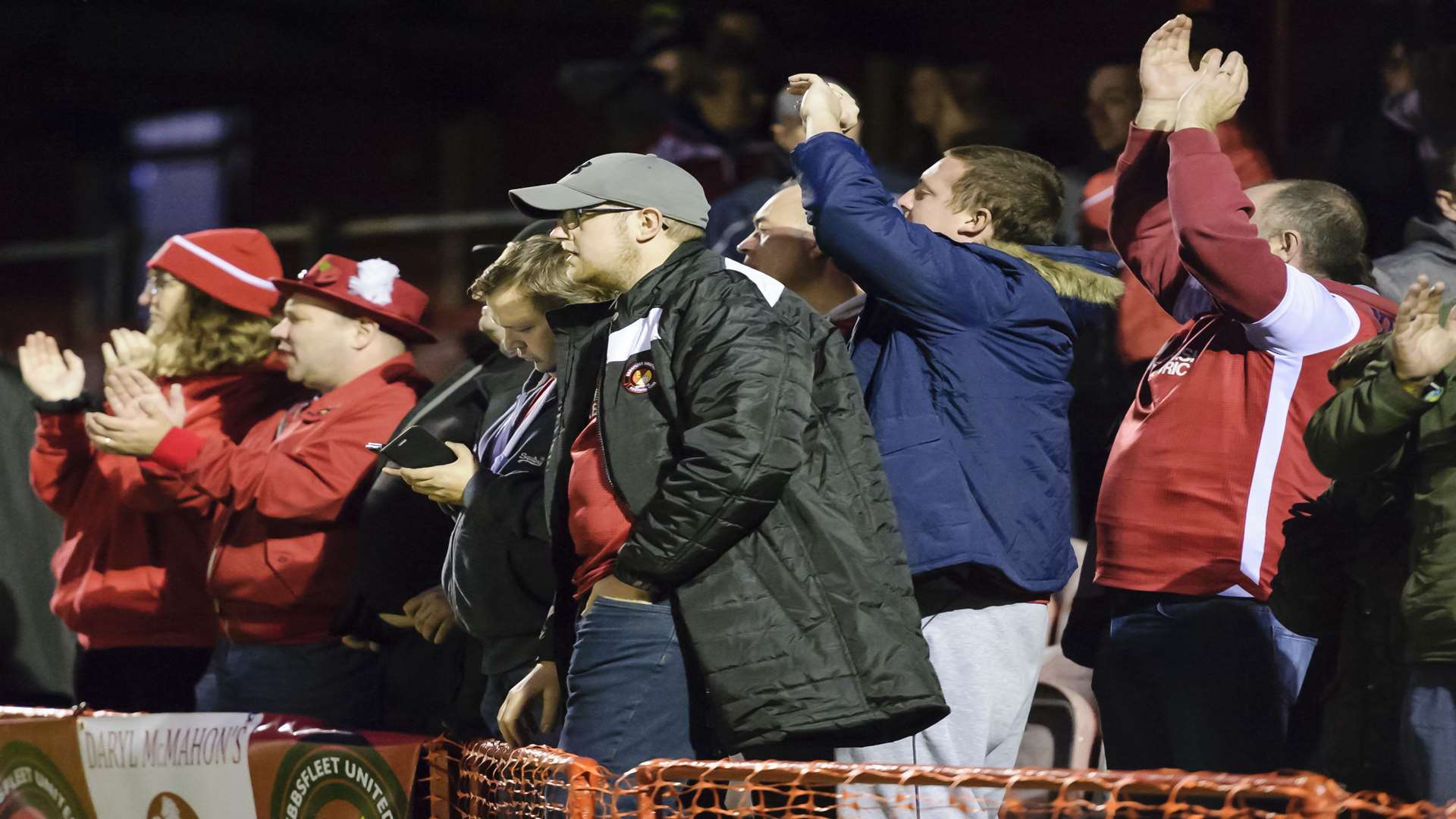 Fleet fans applaud their side at the final whistle Picture: Andy Payton