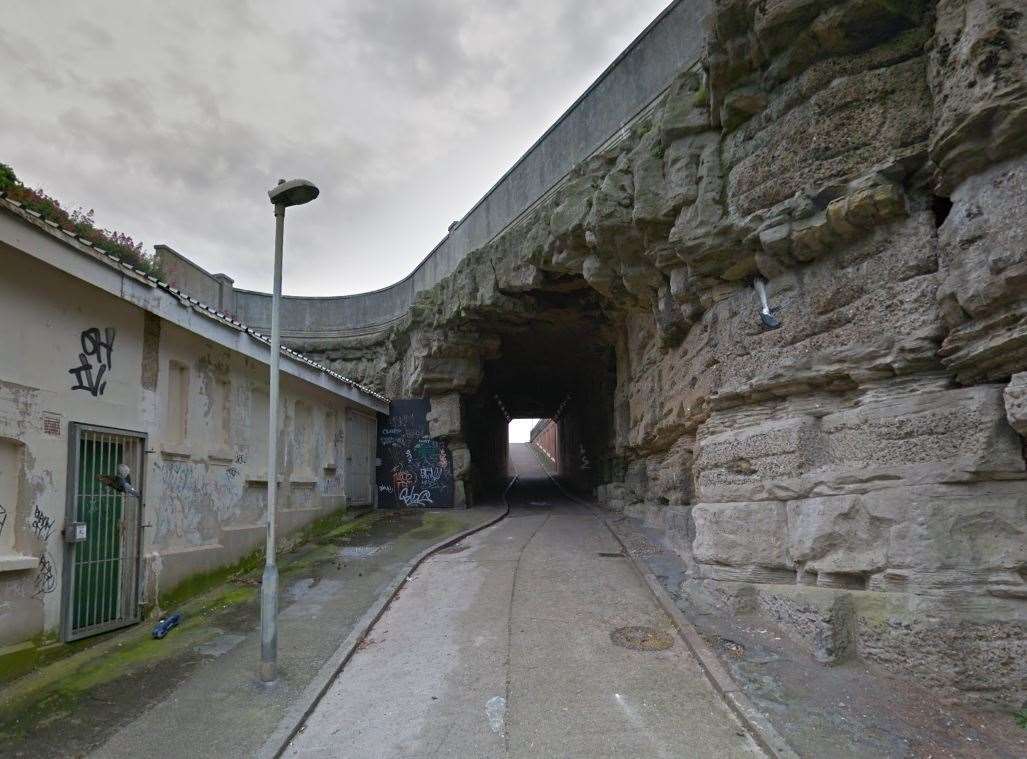 A 10-year-old girl was walking along Newgate Gap in Margate with her father when the child's bike struck her. Picture: Google