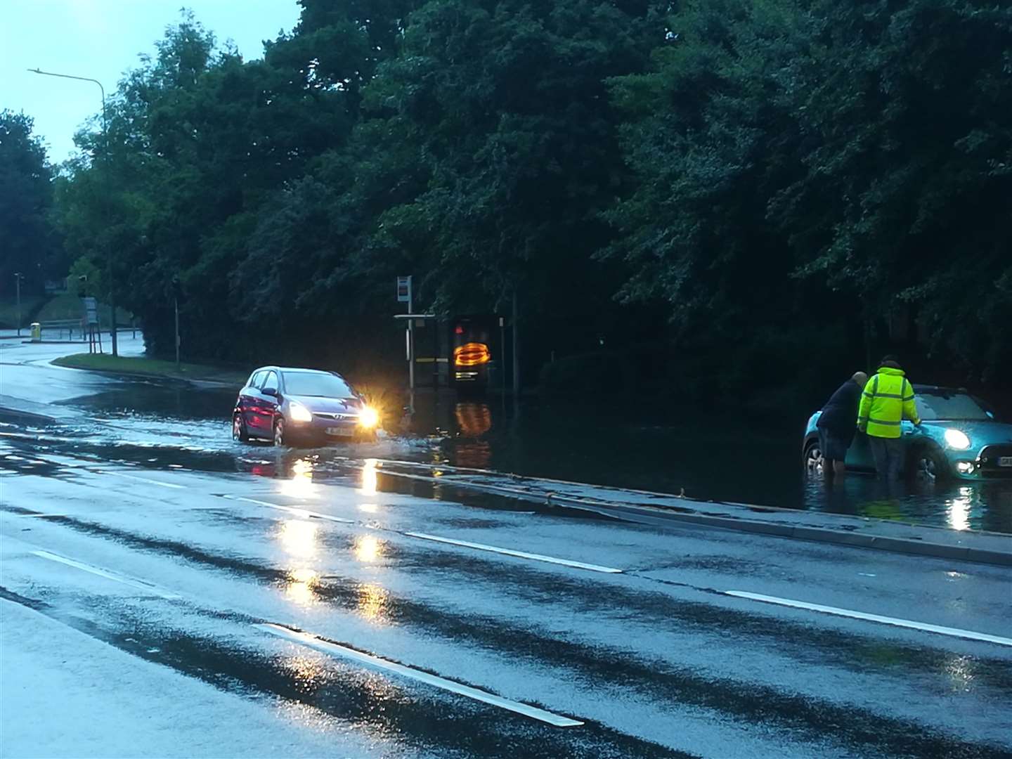 Flooding on the A20 London Road, Aylesford in June 2019 (12160355)