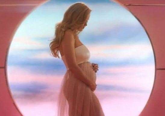 Katy Perry revealed her baby bump in a new music video. Picture: Capitol Records