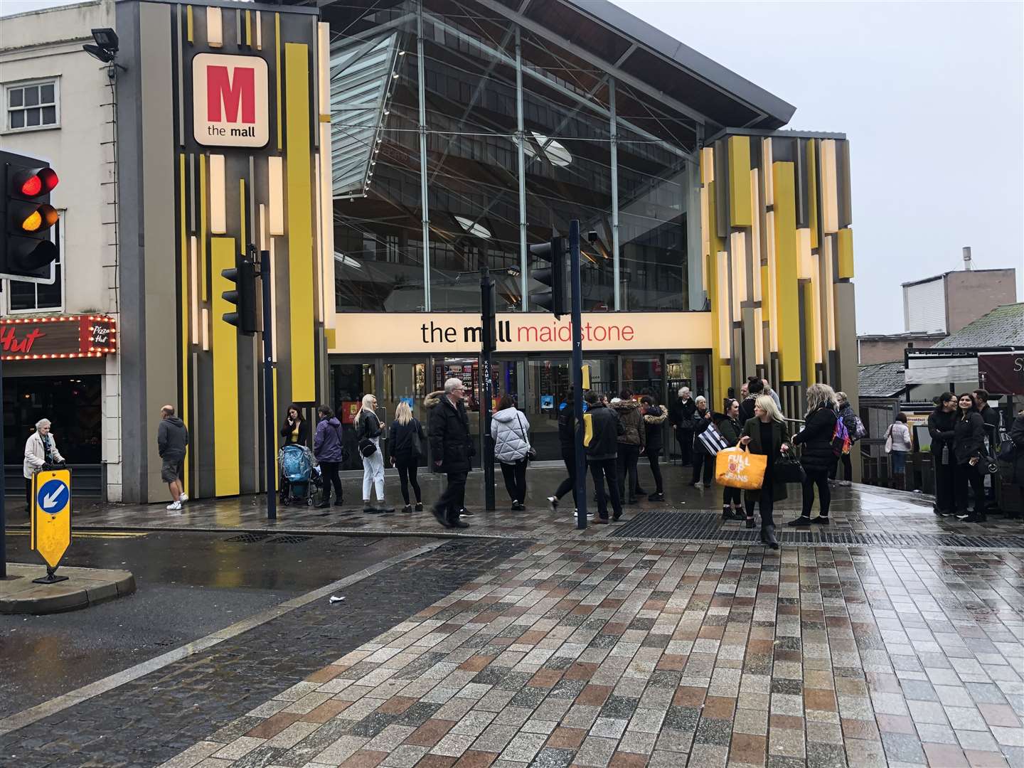 Shoppers are unable to get into the Mall in Maidstone