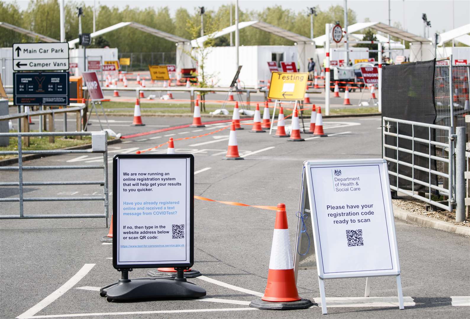 A pilot key worker testing centre at Poppleton Park & Ride site in York (Danny Lawson/PA)