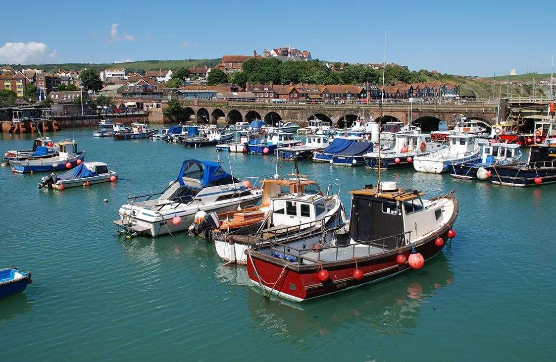 Emergency services were called to Folkestone Harbour after a person became stuck in the mud. Stock picture