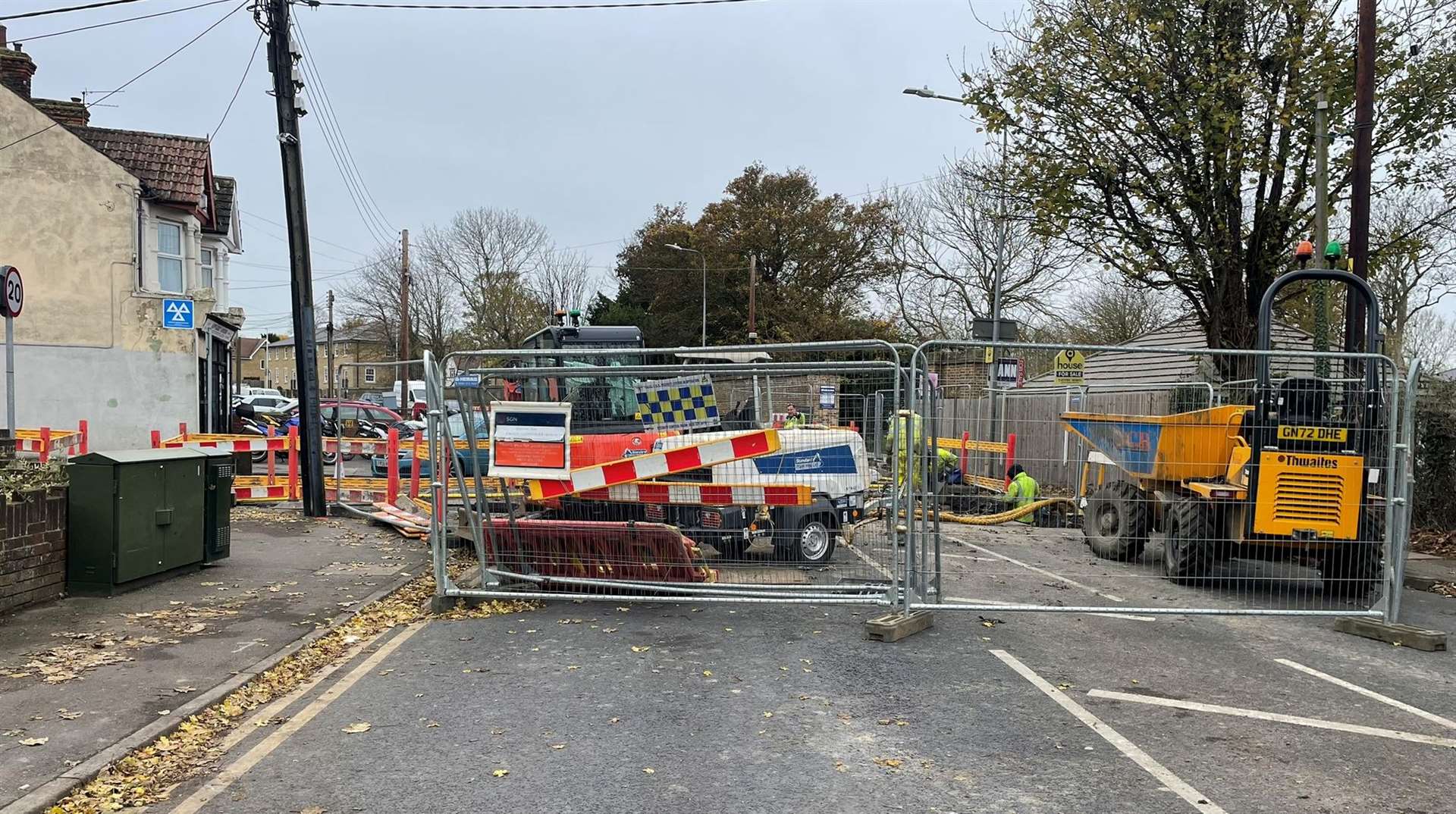 The closed stretch of Halfway Road, Halfway, on Sheppey. Picture: Joe Crossley