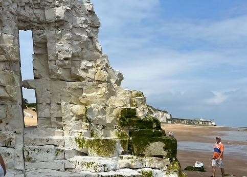 The stack at Botany Bay, Broadstairs, before it fell away. Picture: Thanet Coast Project