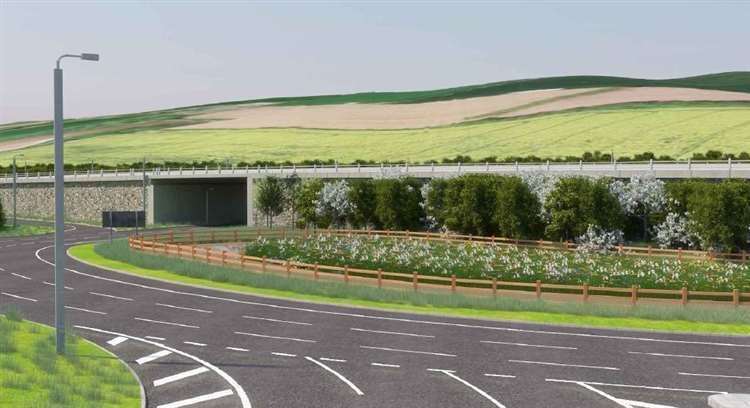 The M2 Junction 5 from the M2 coastbound slip road. Picture: Highways England