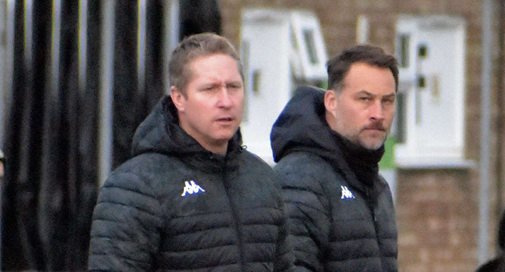 Folkestone head coaches Micheal Everitt and Roland Edge. Picture: Randolph File