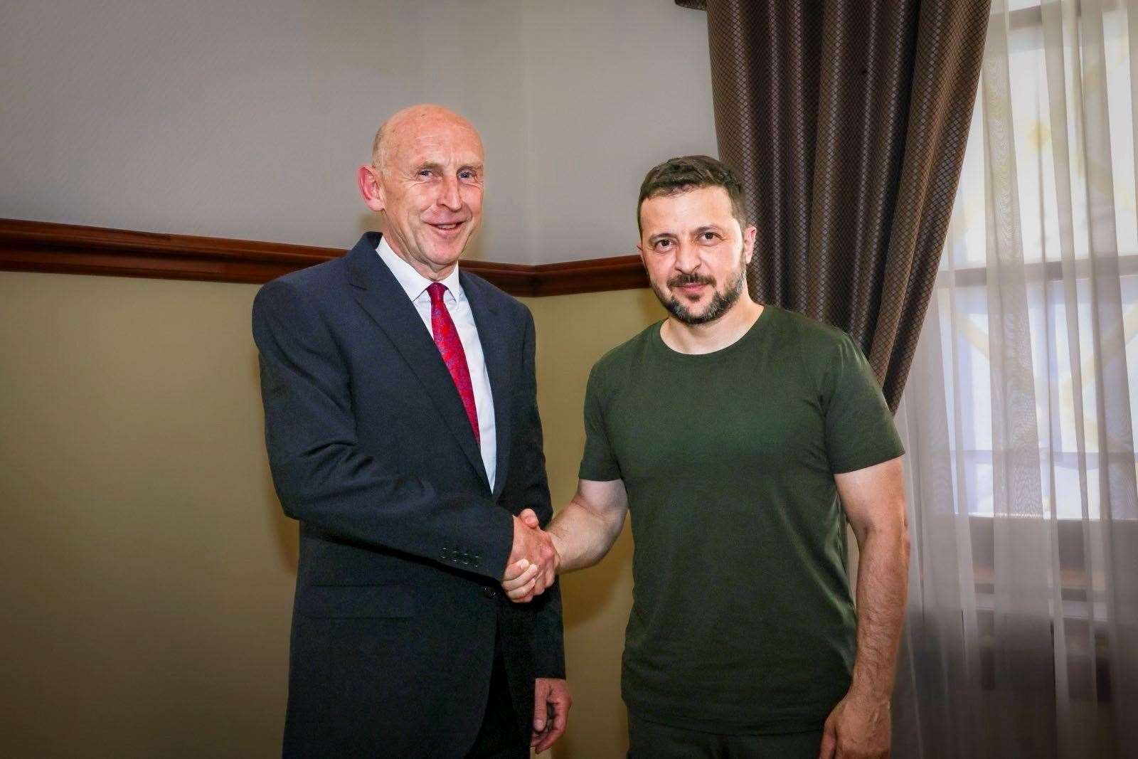 Defence Secretary John Healey met Volodymyr Zelensky at the weekend (Ministry of Defence/PA)