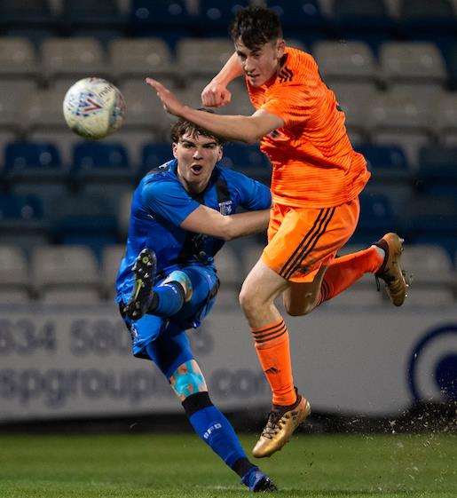 Roman Campbell scores the equaliser for Gillingham Picture: Ady Kerry (6469392)