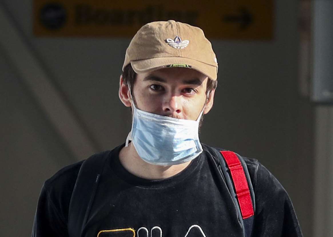 Sammy Johnheaney, 22, from Woking after arriving at Heathrow off a chartered flight from Mumbai (Steve Parsons/PA)