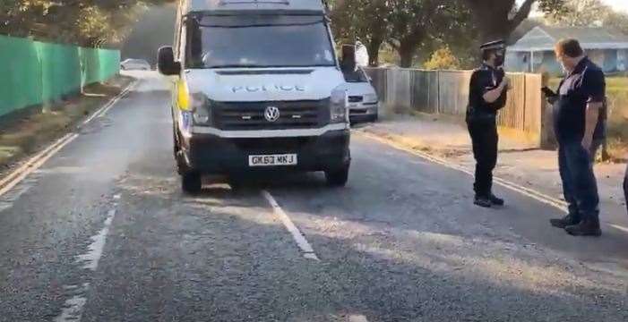 Police arrived at Napier Barracks on Tuesday following reports a drone was being flown in the area. Picture from Youtube account: XxTWxX