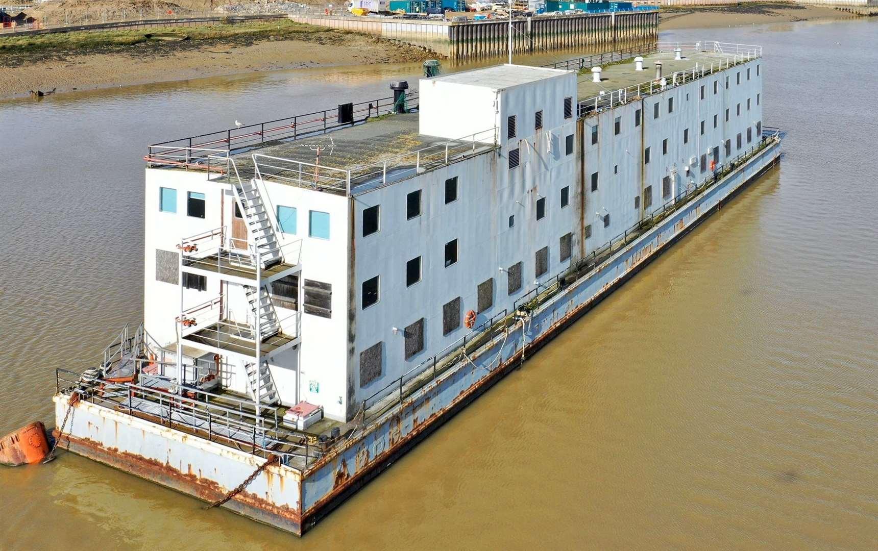 The barge has been sat empty on the River Medway since 2013