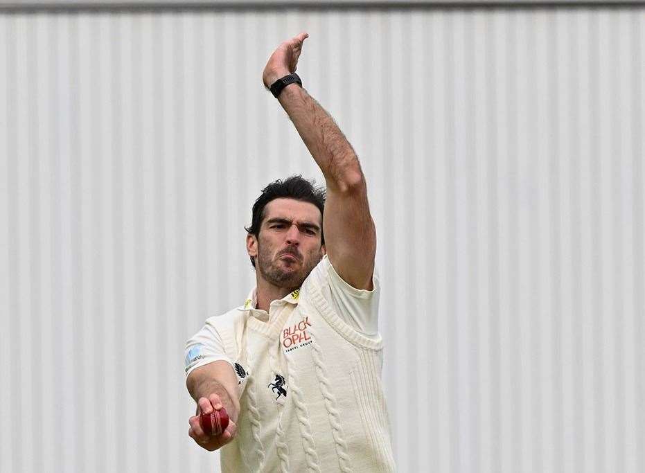 Grant Stewart - took the first of three wickets to fall on another tough day in the field for Kent against Hampshire. Picture: Keith Gillard