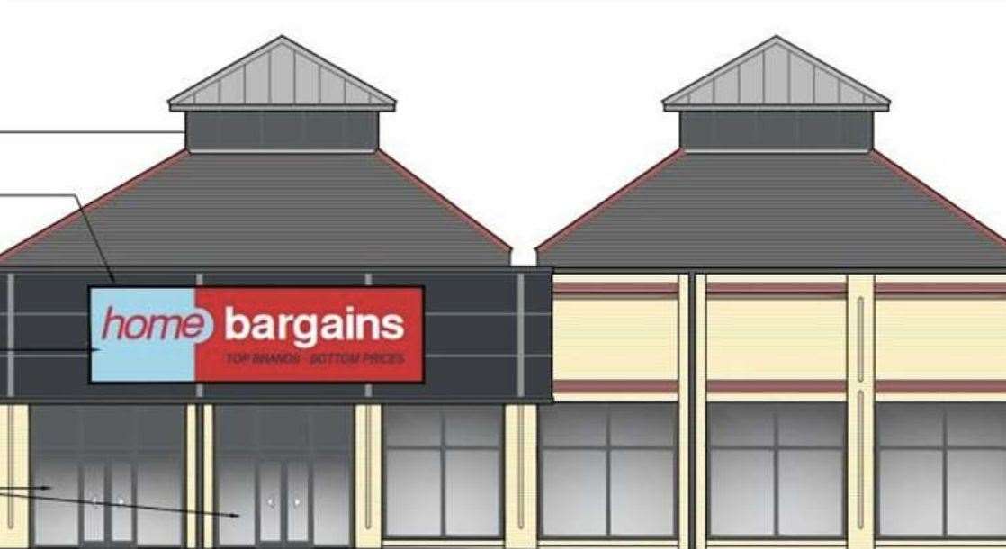 How the proposed new frontage will look after changes to the entrance area. Picture: Home Bargains/Swale Borough Council planning portal