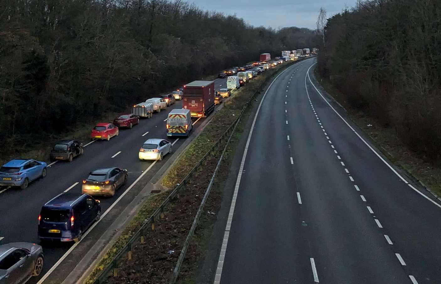 The A2 is closed in Canterbury due to a police incident. Picture: Claire Aldred