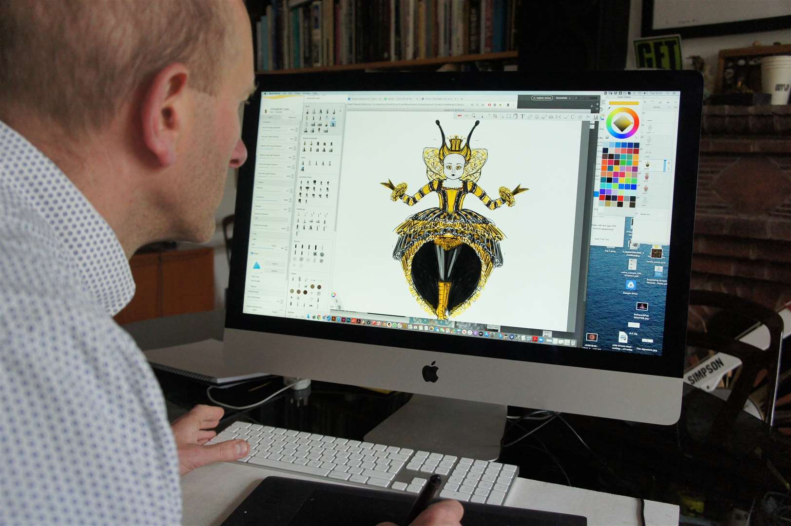 Tim Simpson working on a costume design (Tim Simpson/Plunge Creations/PA)