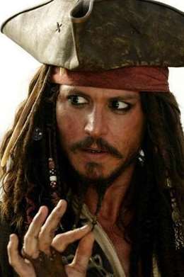 Johnny Depp as Captain Jack Sparrow in Pirates Of The Caribbean