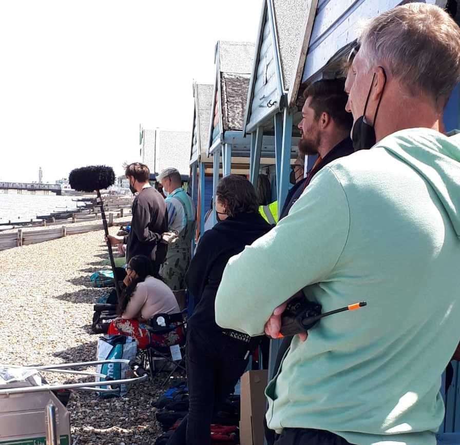 The crews were seen on the beach in Hampton, Herne Bay. Picture: Daphne Smith