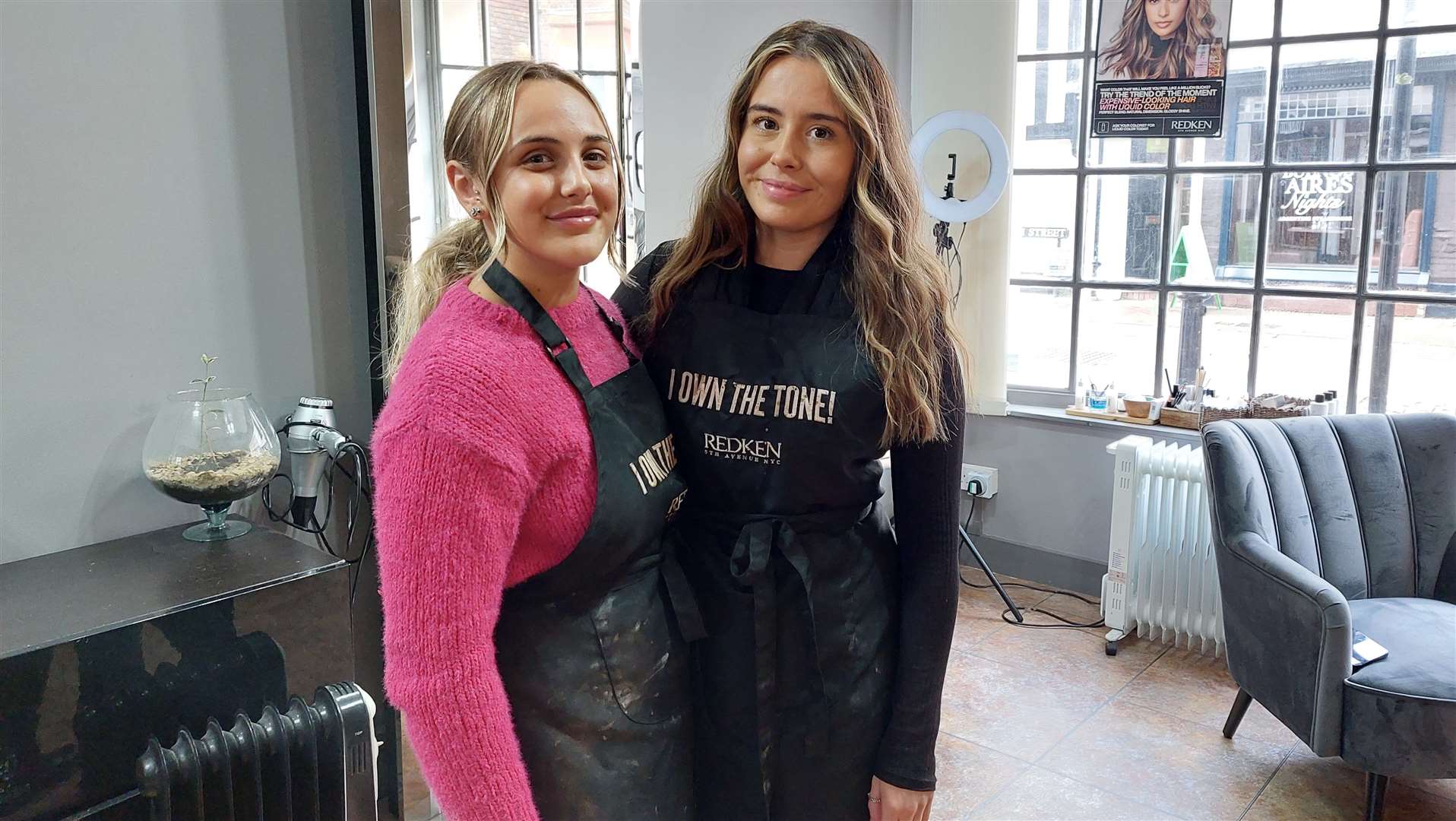 Graduate stylist Abigail Gibbs with Chelsea Ford, owner of Nat'ural Hair Design
