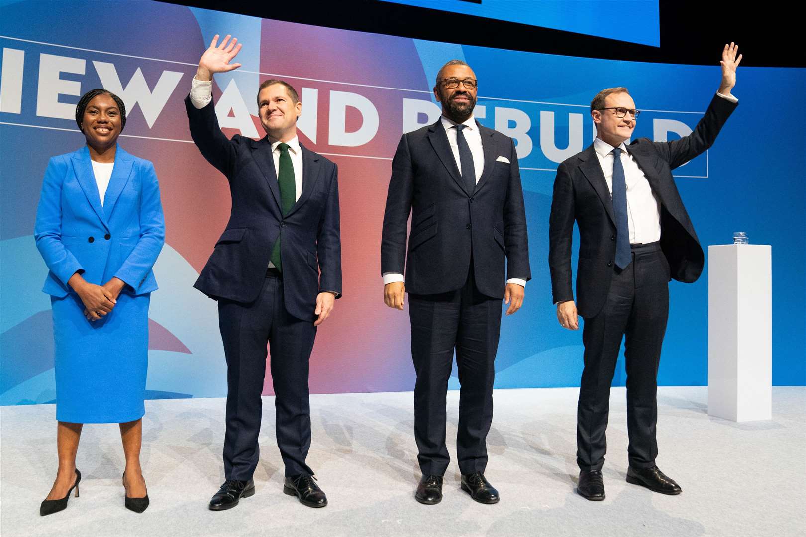 The four candidates used the Conservative Party conference to make their pitches to members and MPs, with James Cleverly appearing to be the big winner from the event (Stefan Rousseau/PA)