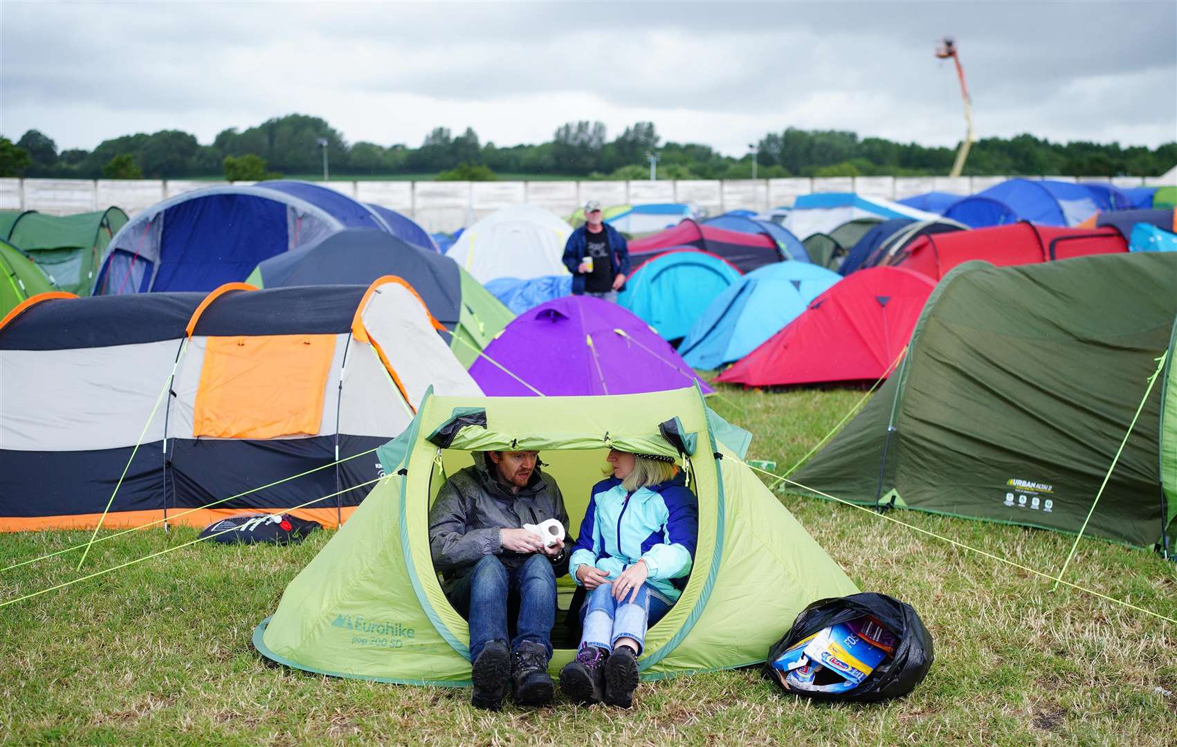 At least toilet paper was still available on some of the camp sites after five days of festivities (Ben Birchall/PA)