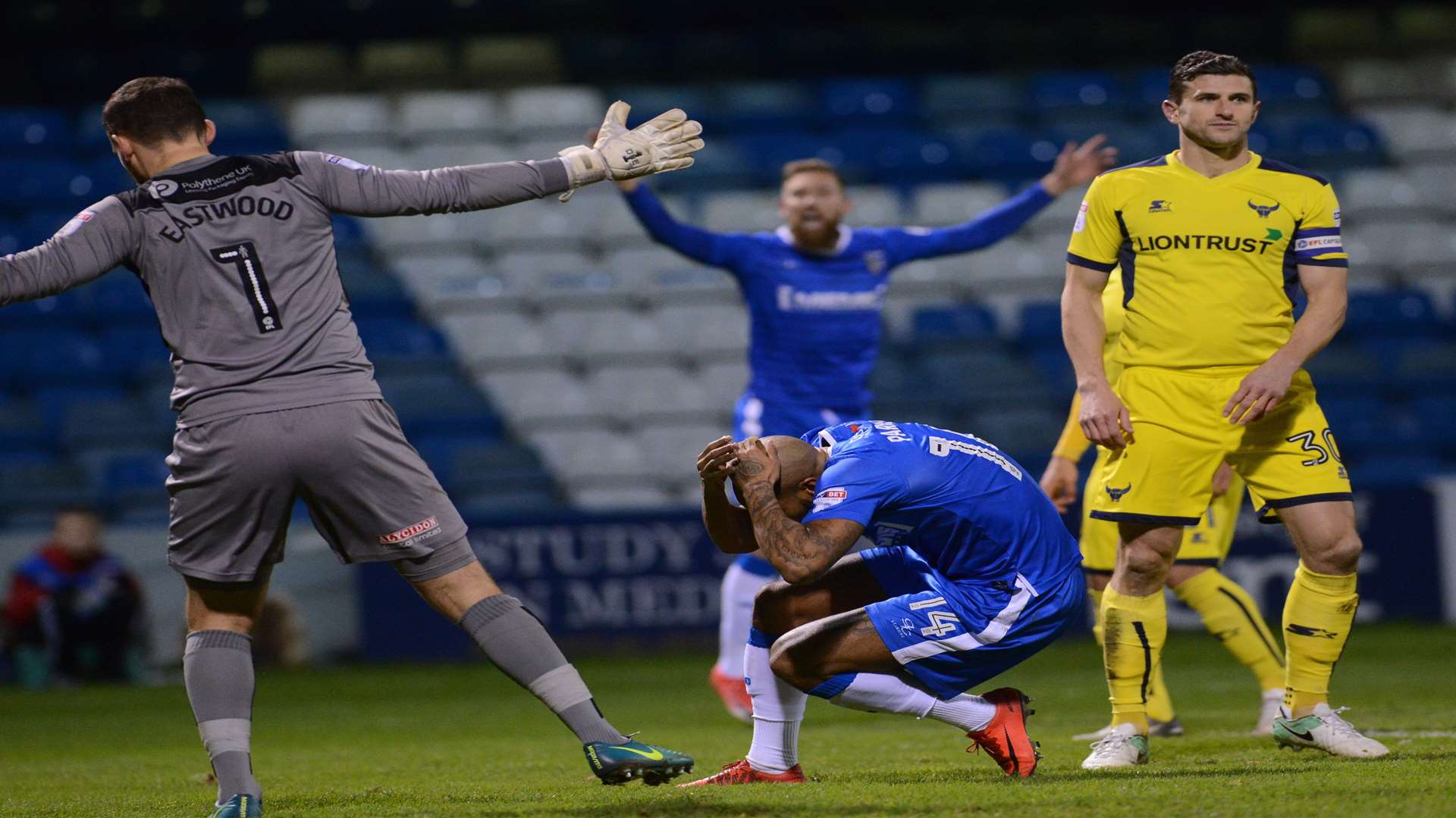 Frustration for Josh Parker as his second-half effort is ruled out Picture: Gary Browne